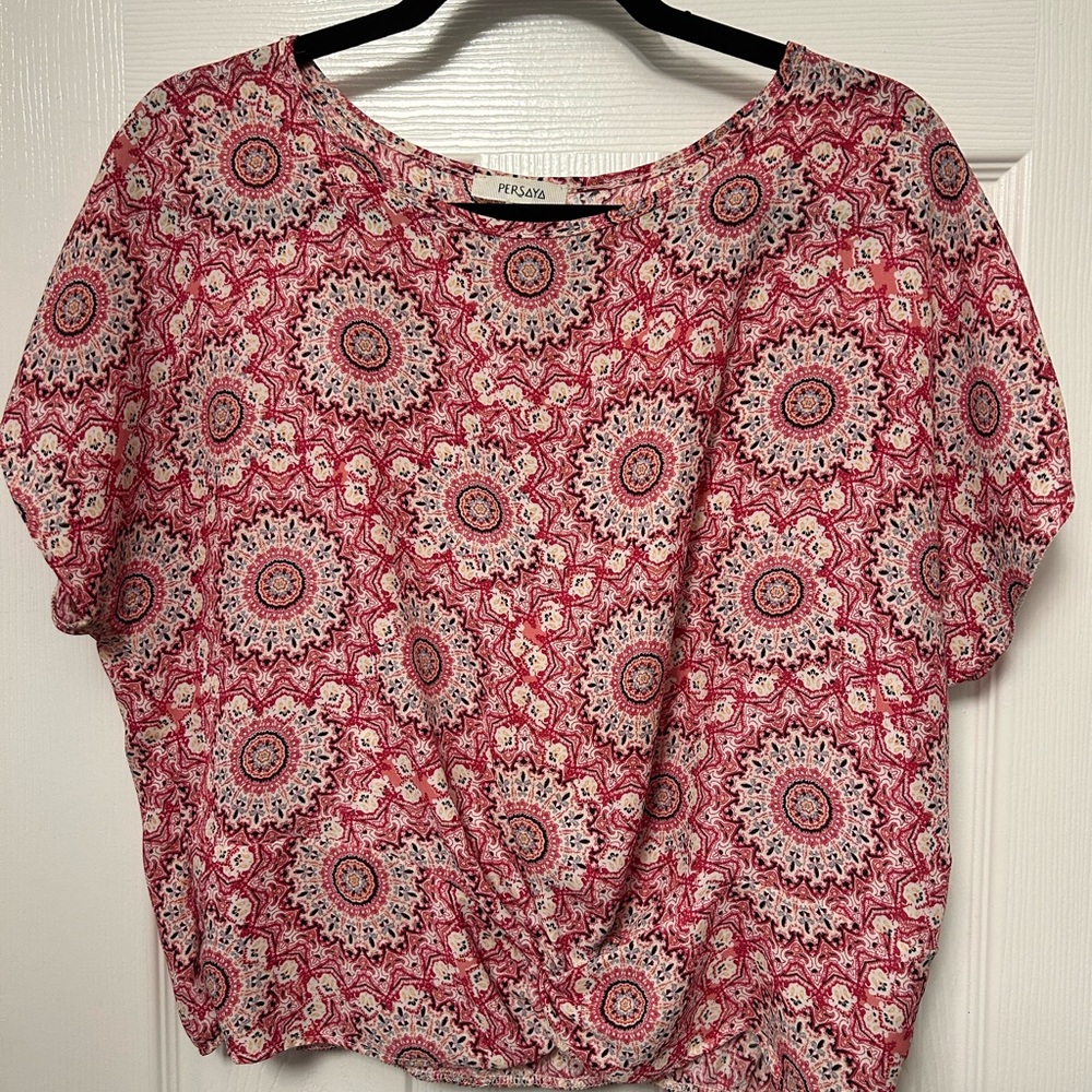 Pink Patterned Women's Top